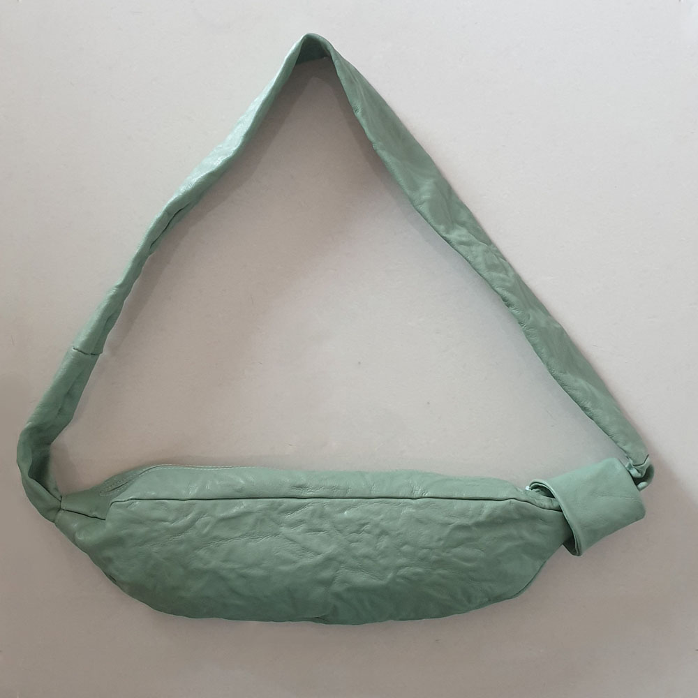 [ 한정수량] Baguette Leather Cross Bag / Sage